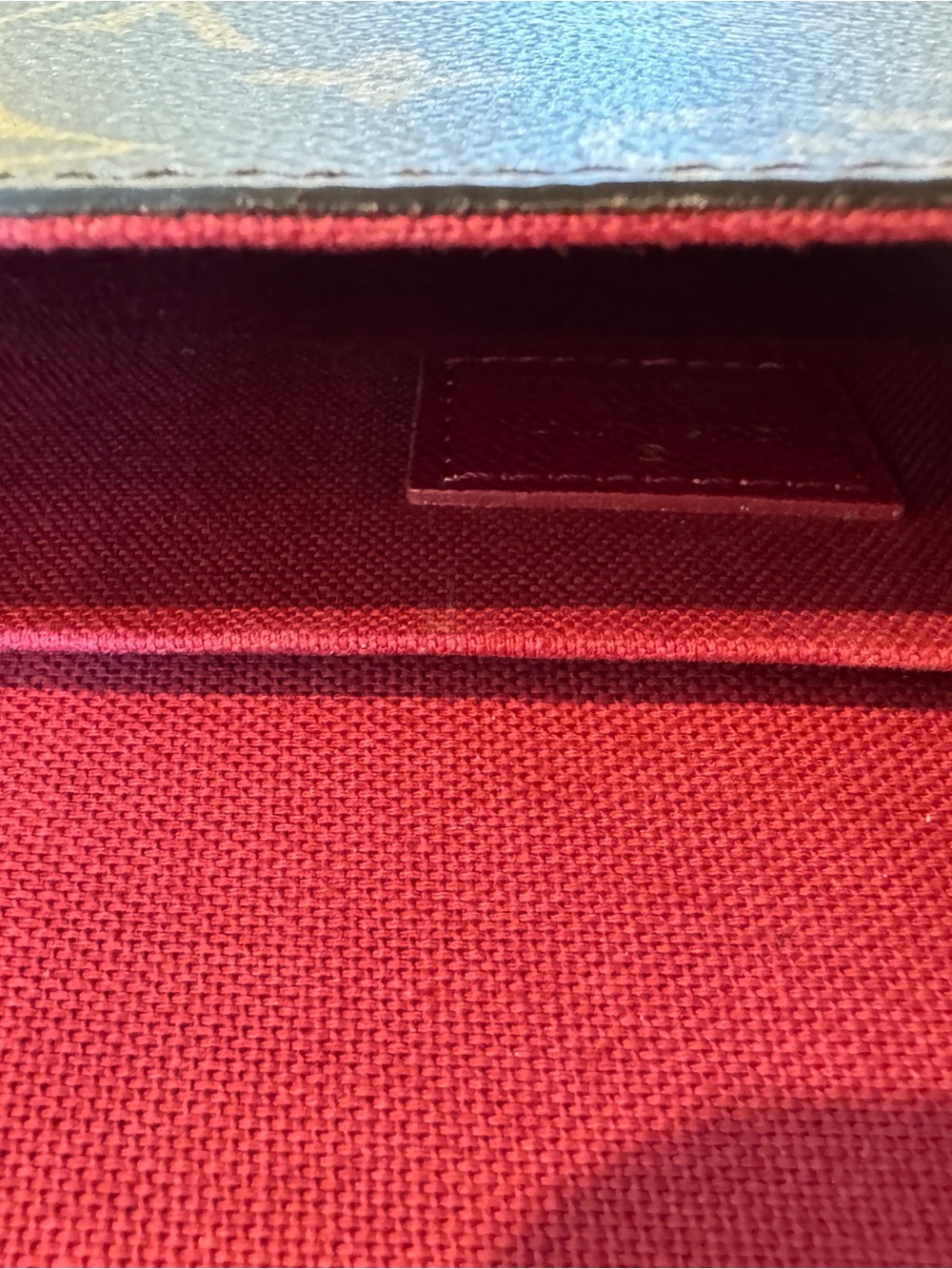 Inspire Brown Monogram Crossbody Wallet with Gold Chain and Burgundy Interior - Picture 5 of 13